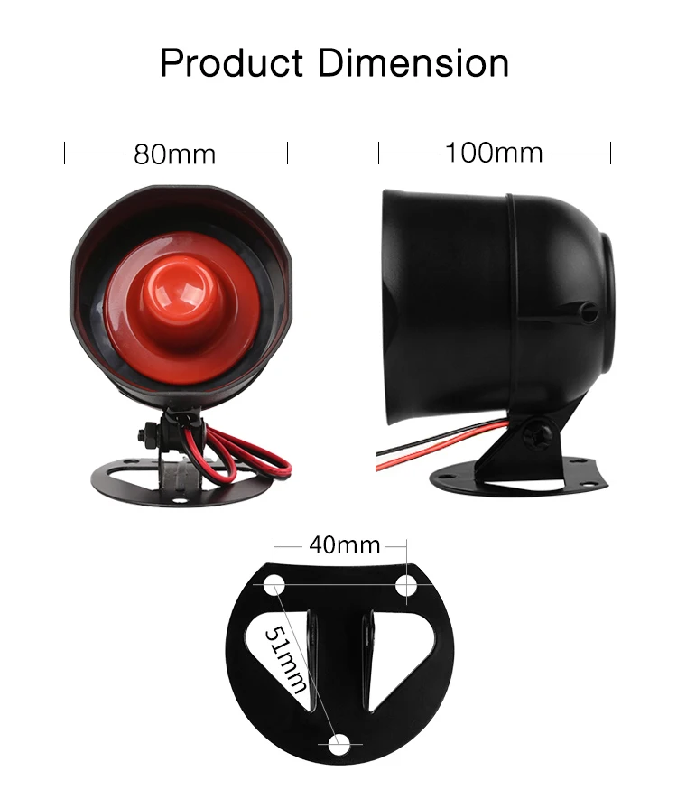 Siren Horn dc12v 20w 6 Tone