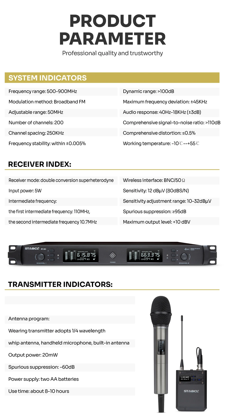 Handheld Style Dual Microphone Wireless Professional Alibaba