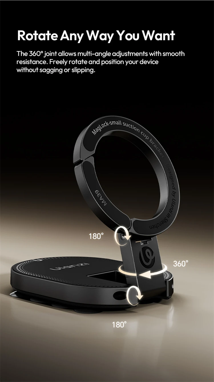 Suction Cup Magnetic Phone Holder Climbing Buckle Folding Rotating Three-in-one Multi-function Dustproof Mobile Phone Holder