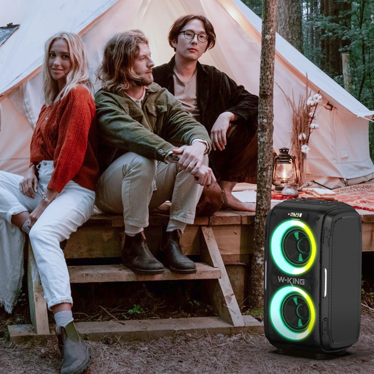 W-KING 120W Portable Bluetooth Party Speaker with Lights