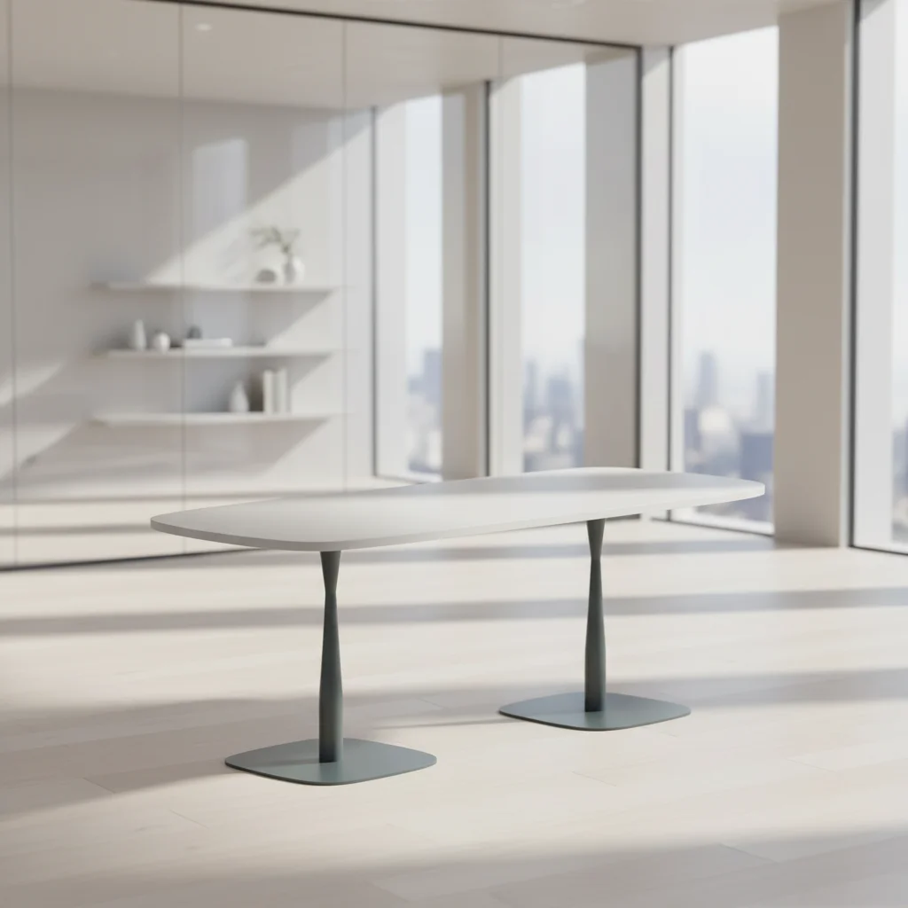Functional Foldable Conference Table Wood Leg Base Boardroom Meeting Desk Professionals Modern Office Setup Business Furniture 4
