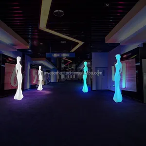 LED Multi-color Led Lady Statue Rechargeable Garden Floor Lamps Outdoor Lighting Landscape Lamps