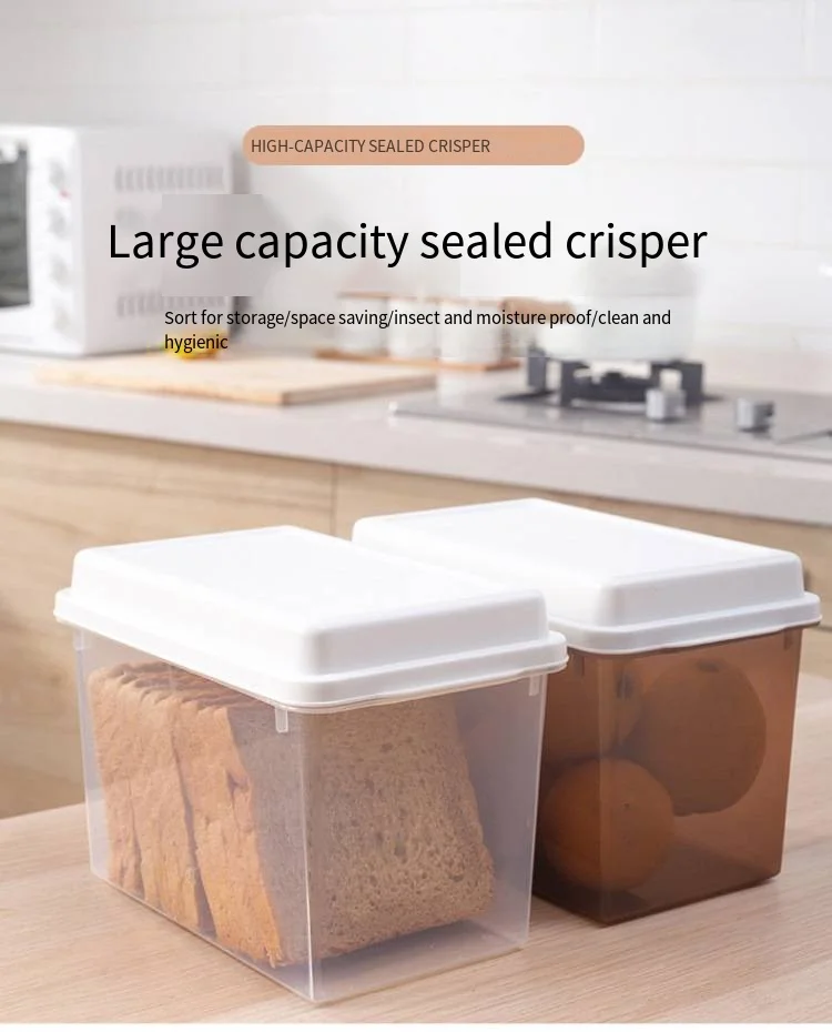 Toast crisper Refrigerator storage Kitchen fruit and vegetables grain storage box Transparent sealed box details