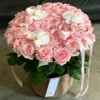 snow petal knows your heart woven basket-52 roses