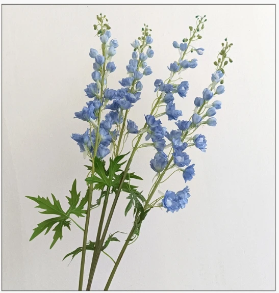 High End Artificial Delphiniums Long Stem Silk Cloth White Delphinium Autumn Wedding Flowers