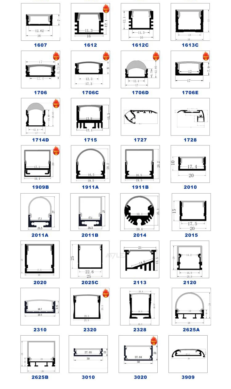 1m 2m Led Lighting Strip Pmma Diffuser With Recessed Aluminum Profile ...