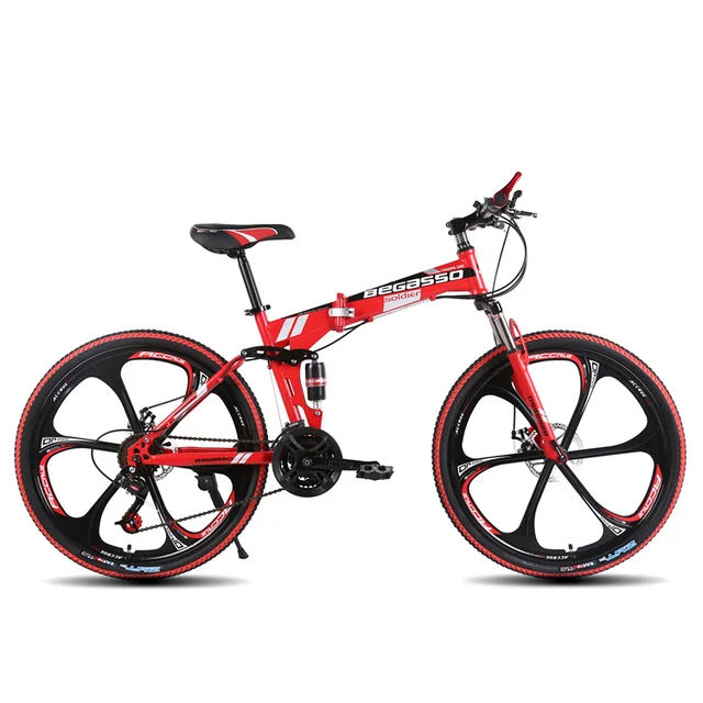 Manufacture's 26\" Foldable Full Suspension Mountain Bike 21 Speed Sport Racing Gear Cycles for Adults