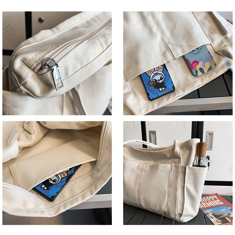 Eco-Friendly Recyclable for Jumbo Cotton Canvas Shopping Tote Bag Durable Ladys Handbag for Woman Natural and Stylish