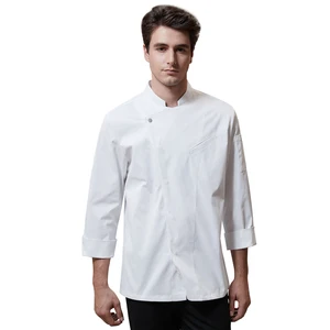 Unisex High-End Chef Work Clothes New Style Long Sleeve Kitchen Suit Cooking Western Restaurant Baking Hotel Use Twill