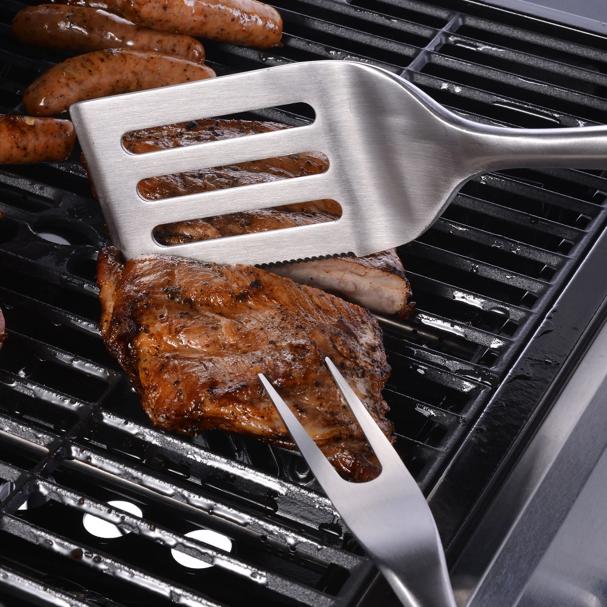 Portable Bbq Tools 5 Piece Barbecue Tool Set Grill Accessories Kit With ...