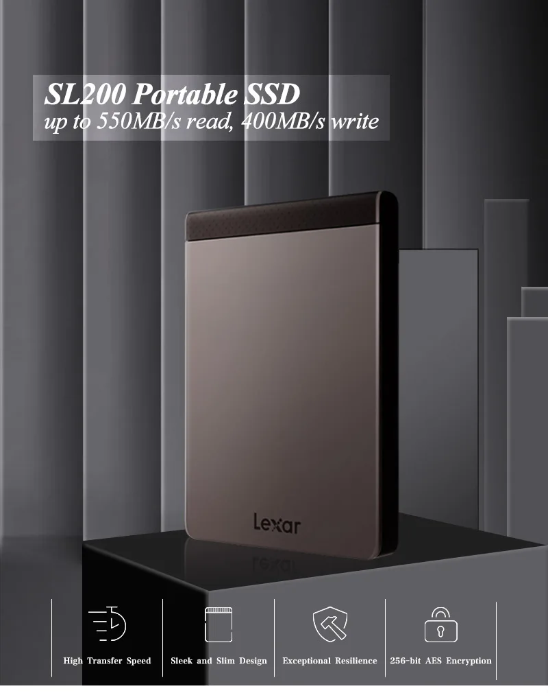 Disque dur SSD externe LEXAR 500Go SL200 550MB/s