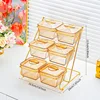 6-sided striped amber single-line gold staircase gold bracket