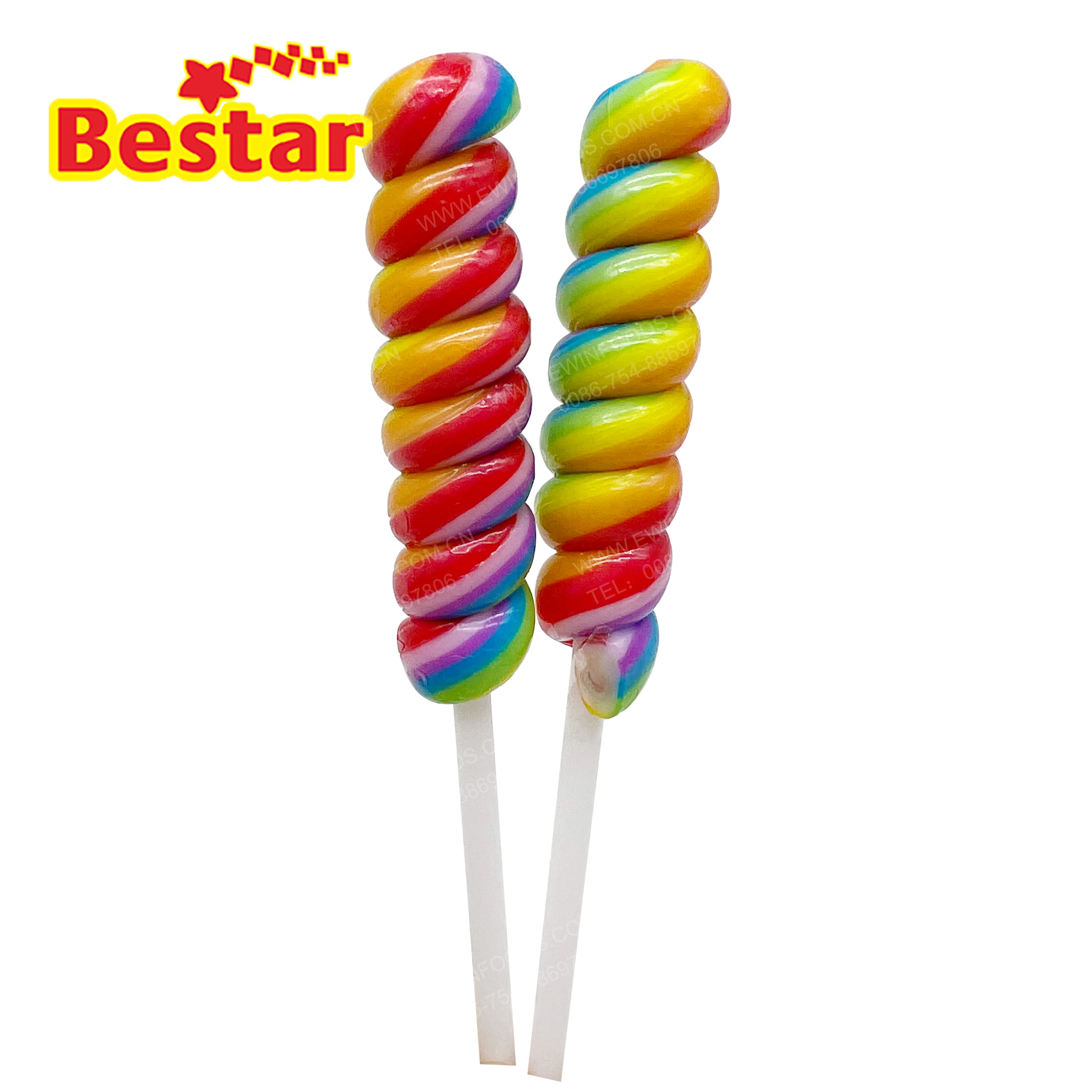 Lollipop Hard Candy Mixed Wave Pattern Bright Colored Sugar