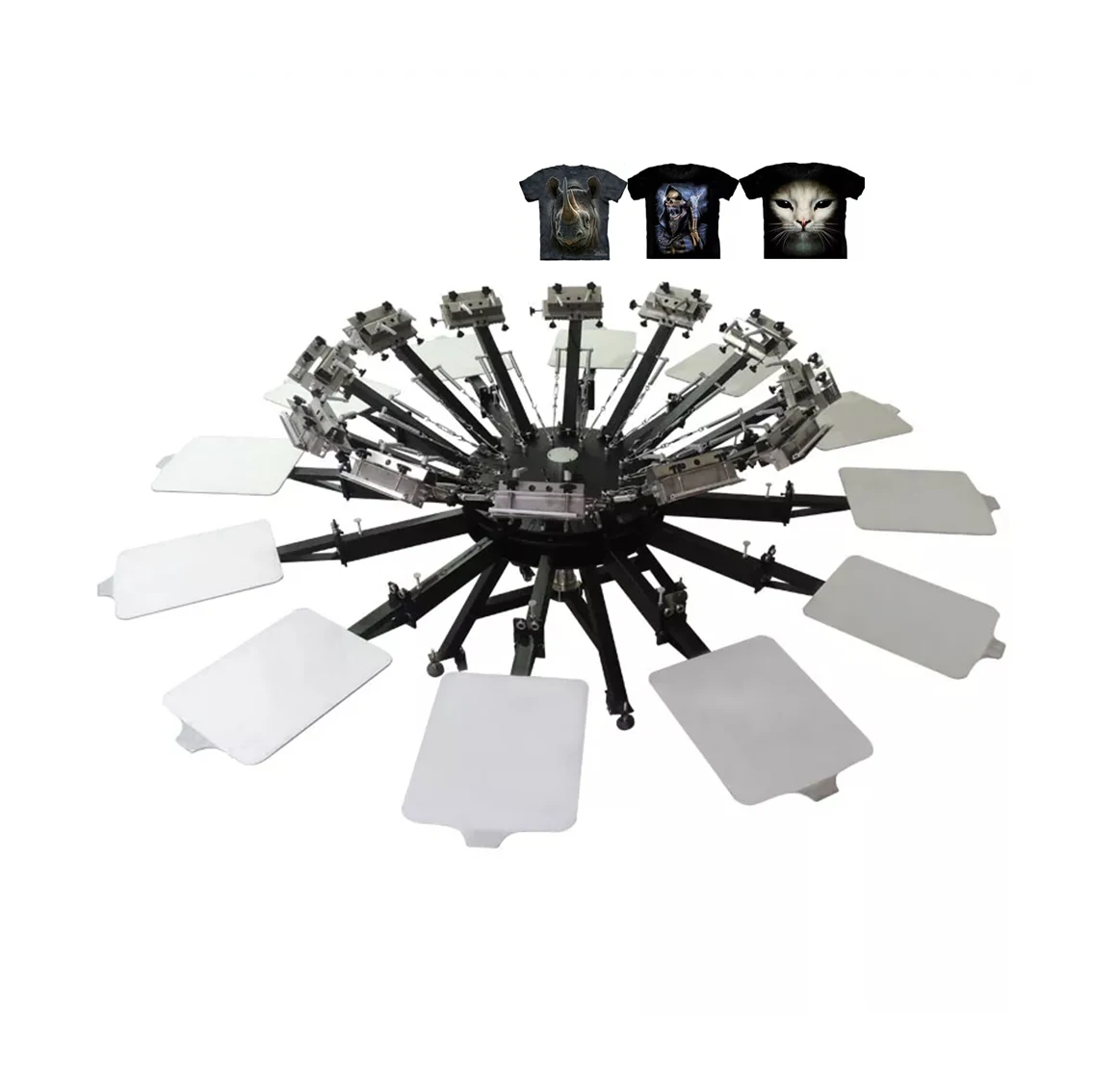 12 Color 12 Station Manual Mirco Registration Screen Printing Machine for Clothing Pure Cotton T-shirt