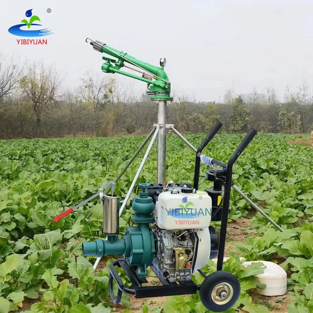 Diesel Engine Water Pump for Garden Irrigation 360° Big Rain Gun Sprinkler Metal Farm Use