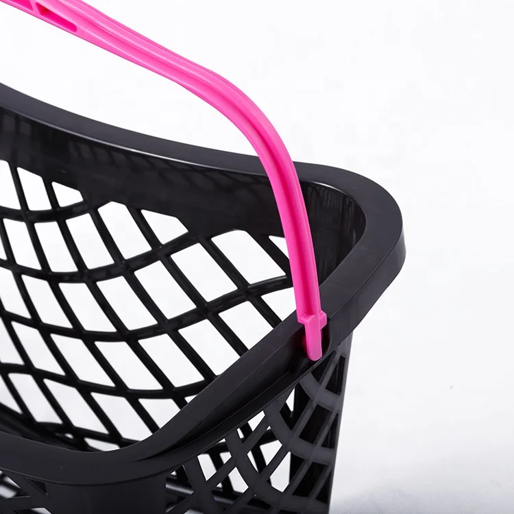Western Single Handle Retail Cosmetic Store Plastic Collapsible Mini Shopping Baskets Customized Logo for Small Spaces