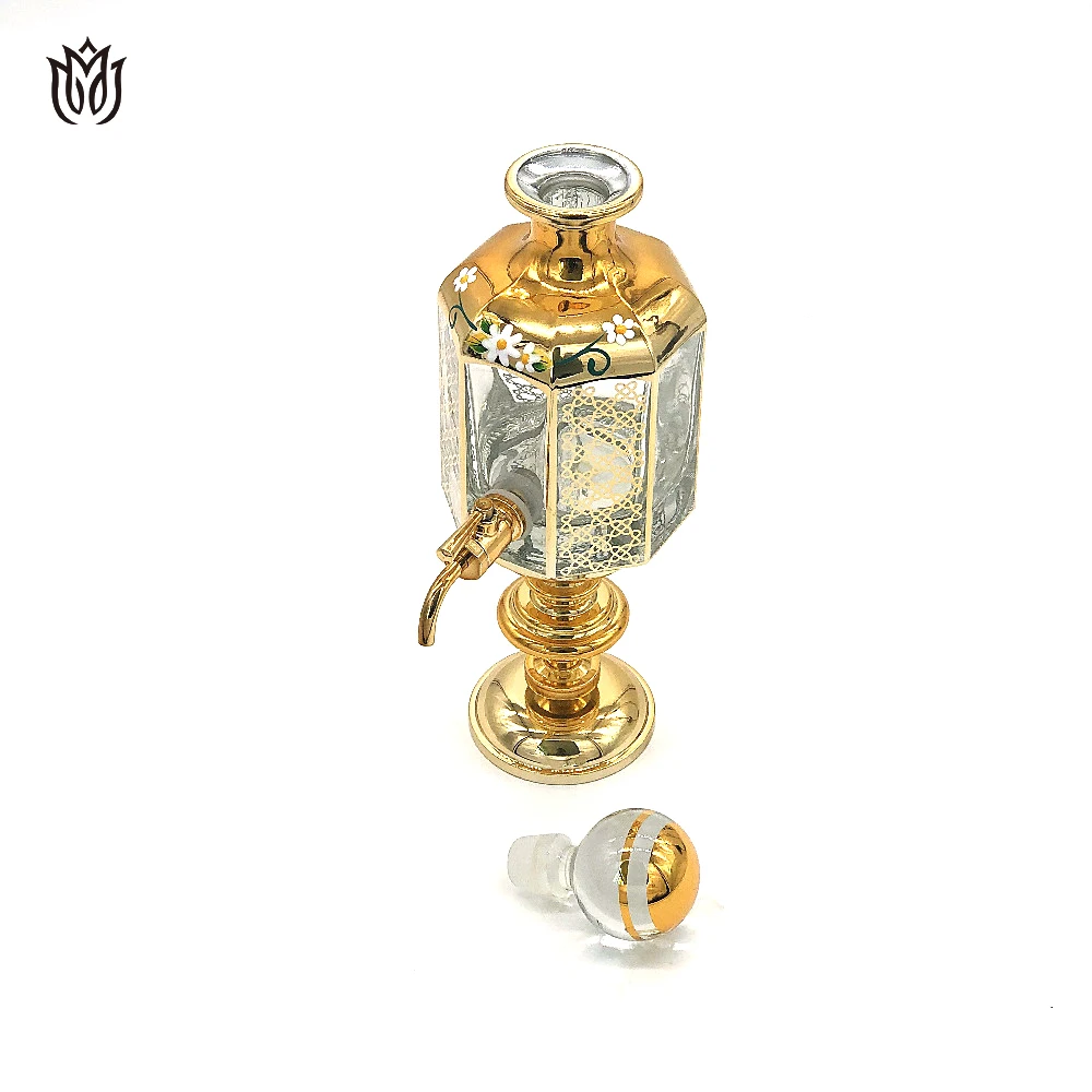 Manufacturer Arabic 450 Ml Decanter Display Glass Cap Attar Oud Oil