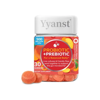 Private Label Healthy Women Probiotics&Prebiotics Gummies Promote Metabolism&Keep Skin Elasticity Gummy Candy