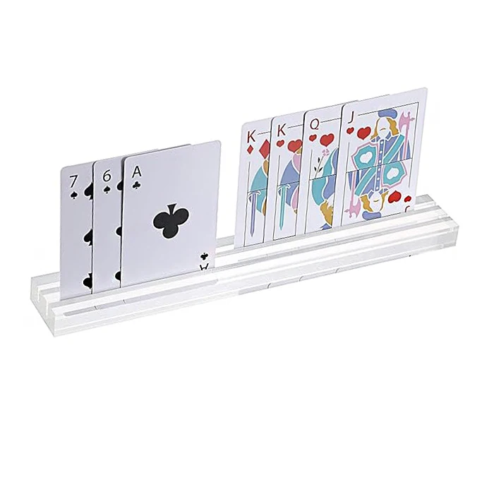 Custom Rectangle Clear Acrylic Playing Card Holder With Slot Acrylic