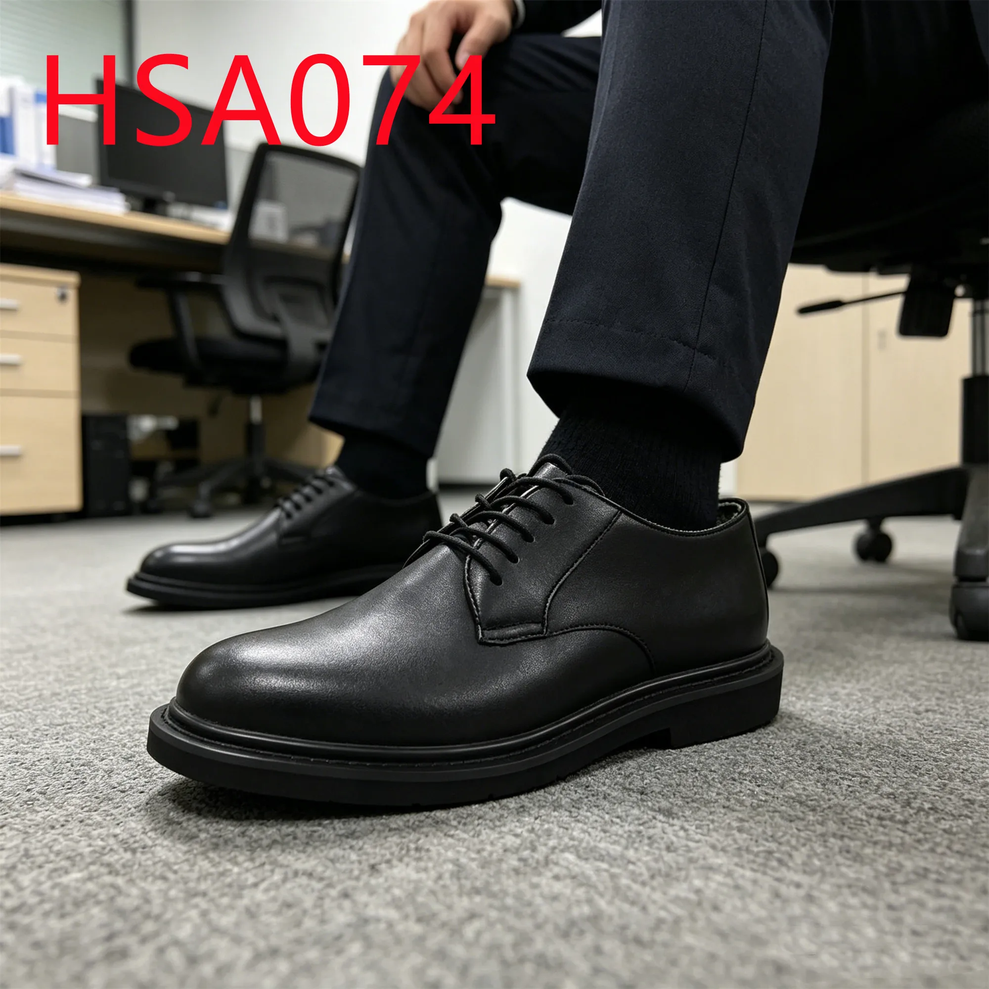 HY,Formal Occasions Shining/matte Leather Black/White Color Dress Shoes Nigeria Popular Waterproof Lace-up Uniform Shoes HSA074
