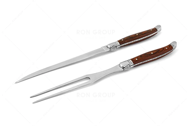 wholesale High end restaurant serving table Eco Friendly Steak Knife Flatware Set Stainless Steel Cutlery with Wood Handle