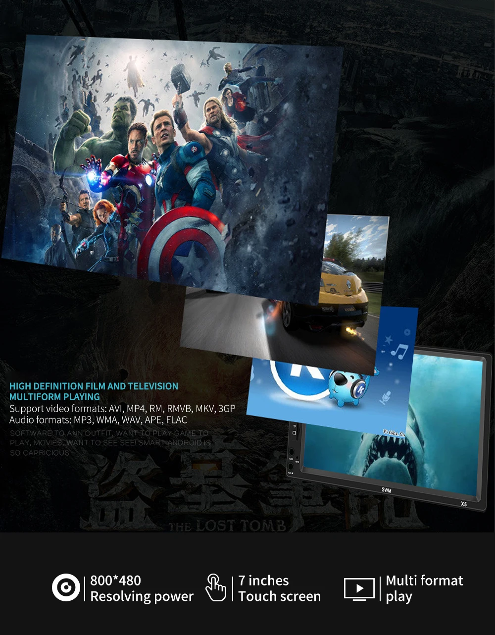 Bestree auto electronics hot sale 7 inch double din car stereo with BT AUX head unit car 2 din car radio