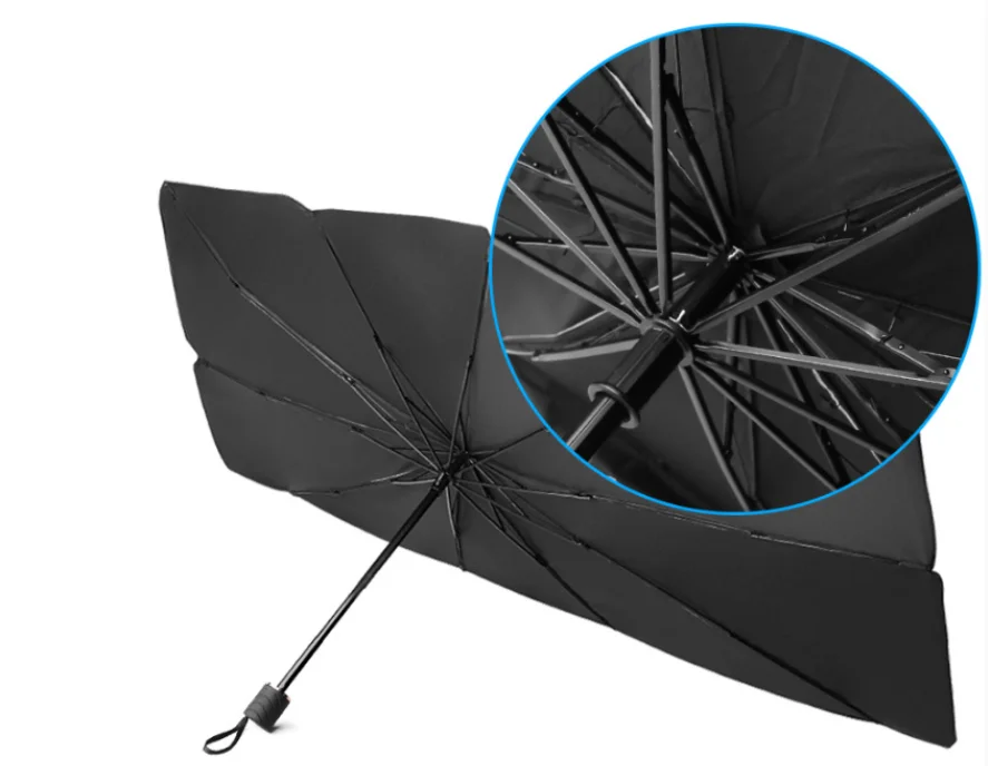 Car OEM Auto Front Solar Windshield Motorized Foldable Umbrella Sunshade Compatible with Most Vehicle UV Window Sun Shade