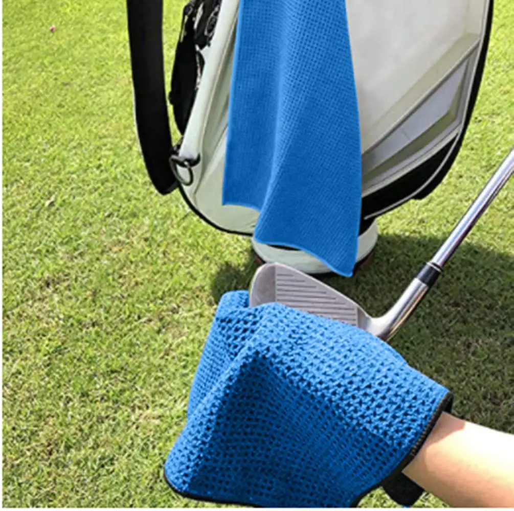 Microfiber Waffle Pattern Trifold Golf Towel Golf Cleaning Accessories Set With Brush Buy