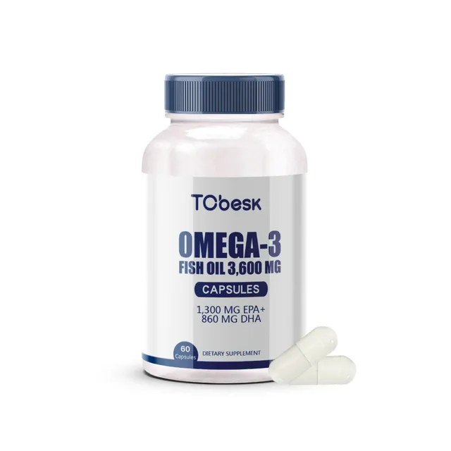 Customized Label and Logo  Omega Capsules Rich in DHA to Improve Muscle Recovery and Nutrient Absorption for Adults