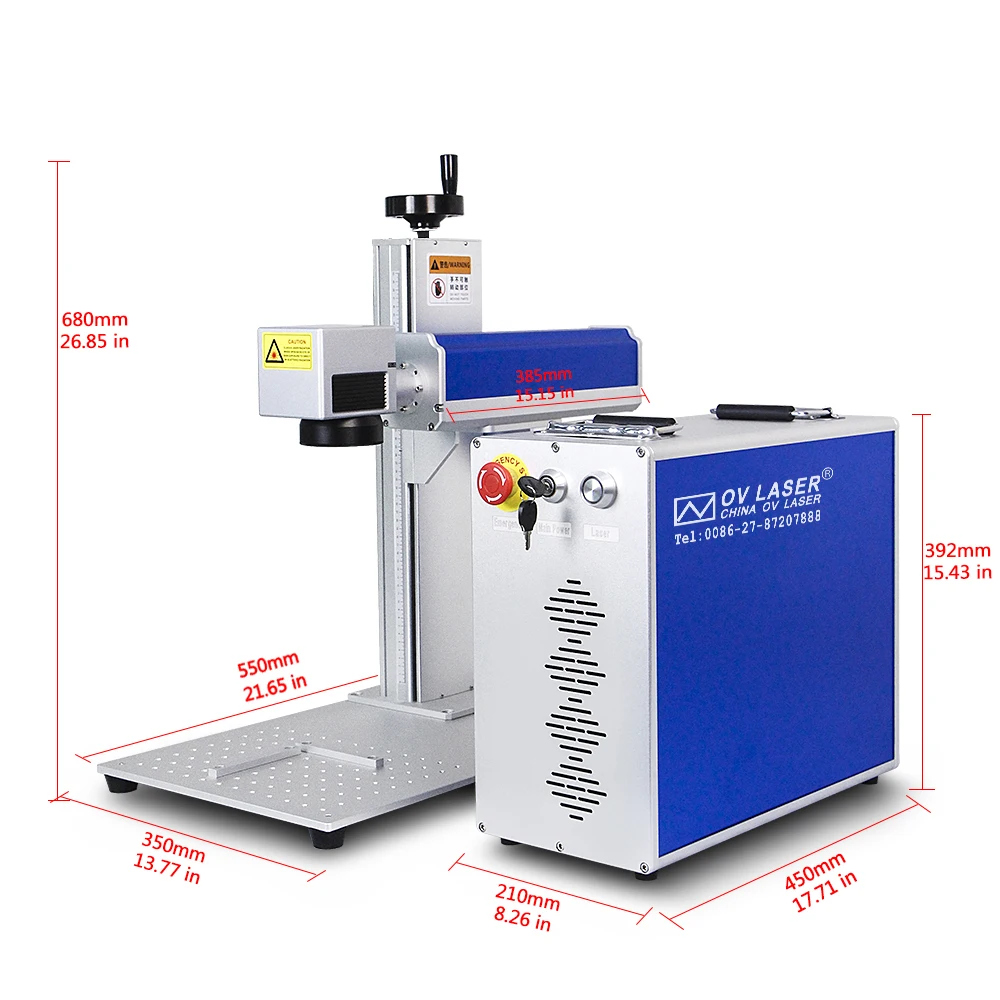 50W JPT Fiber Laser Marking Machine Metal Engraver JCZ Controller Rotary  EzCad2