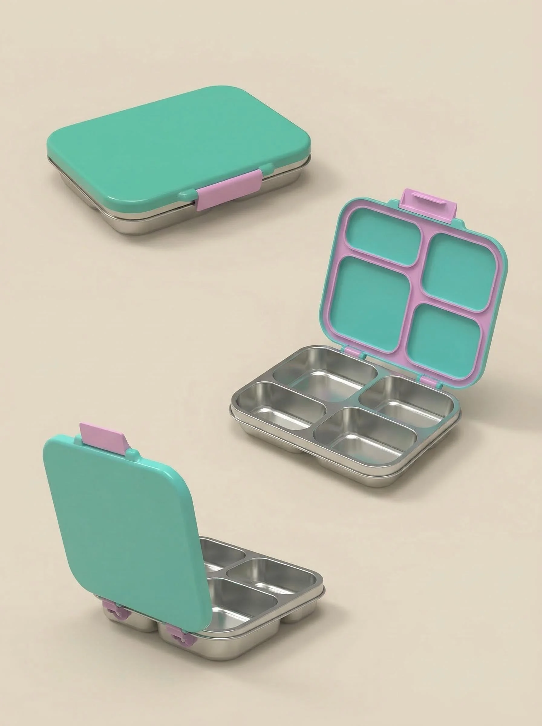 KOLINK 4-Compartment Stainless Steel Bento Box Detail 6