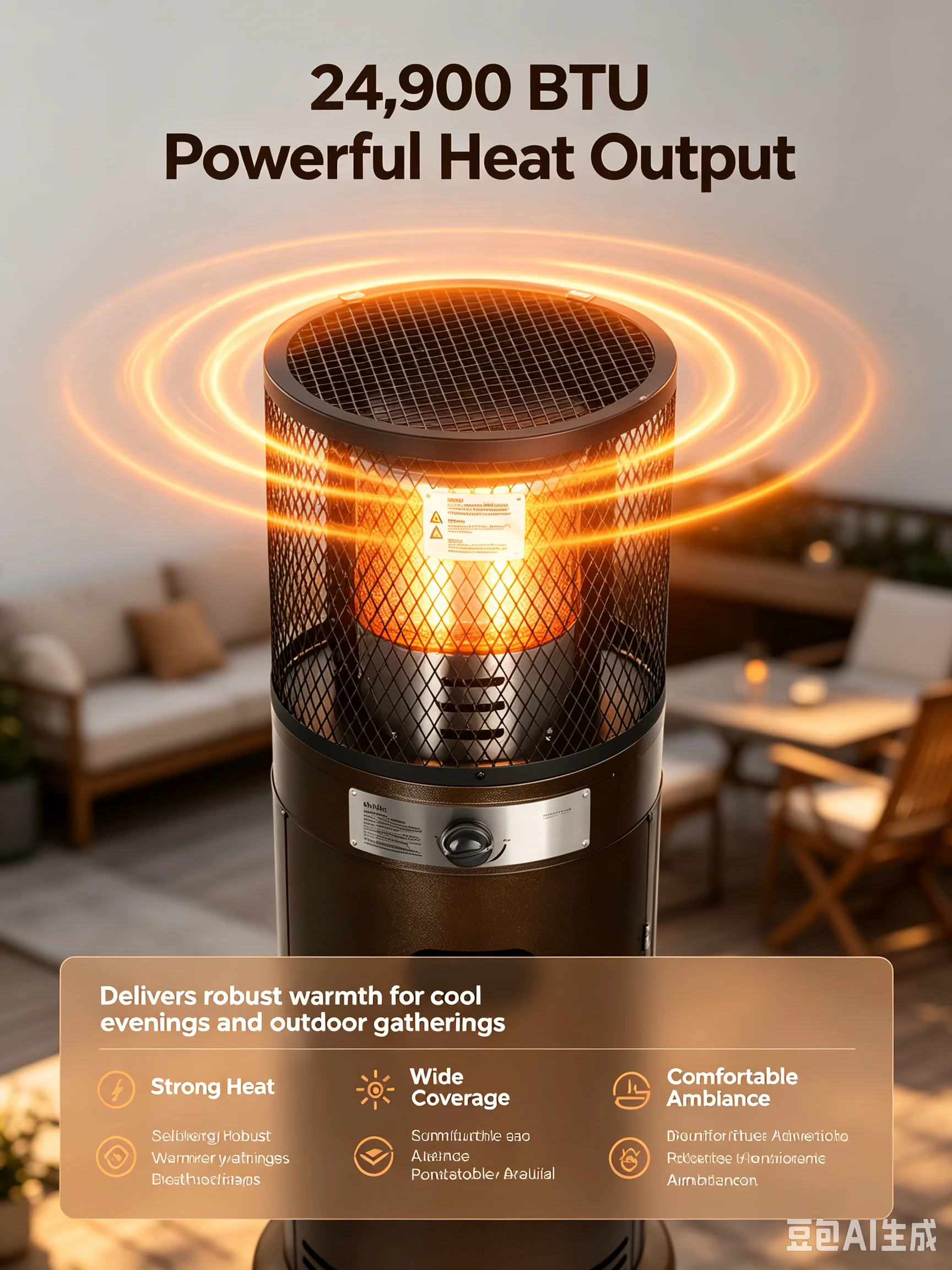 Patio Heater, Portable, Stainless, Steel - detail 16