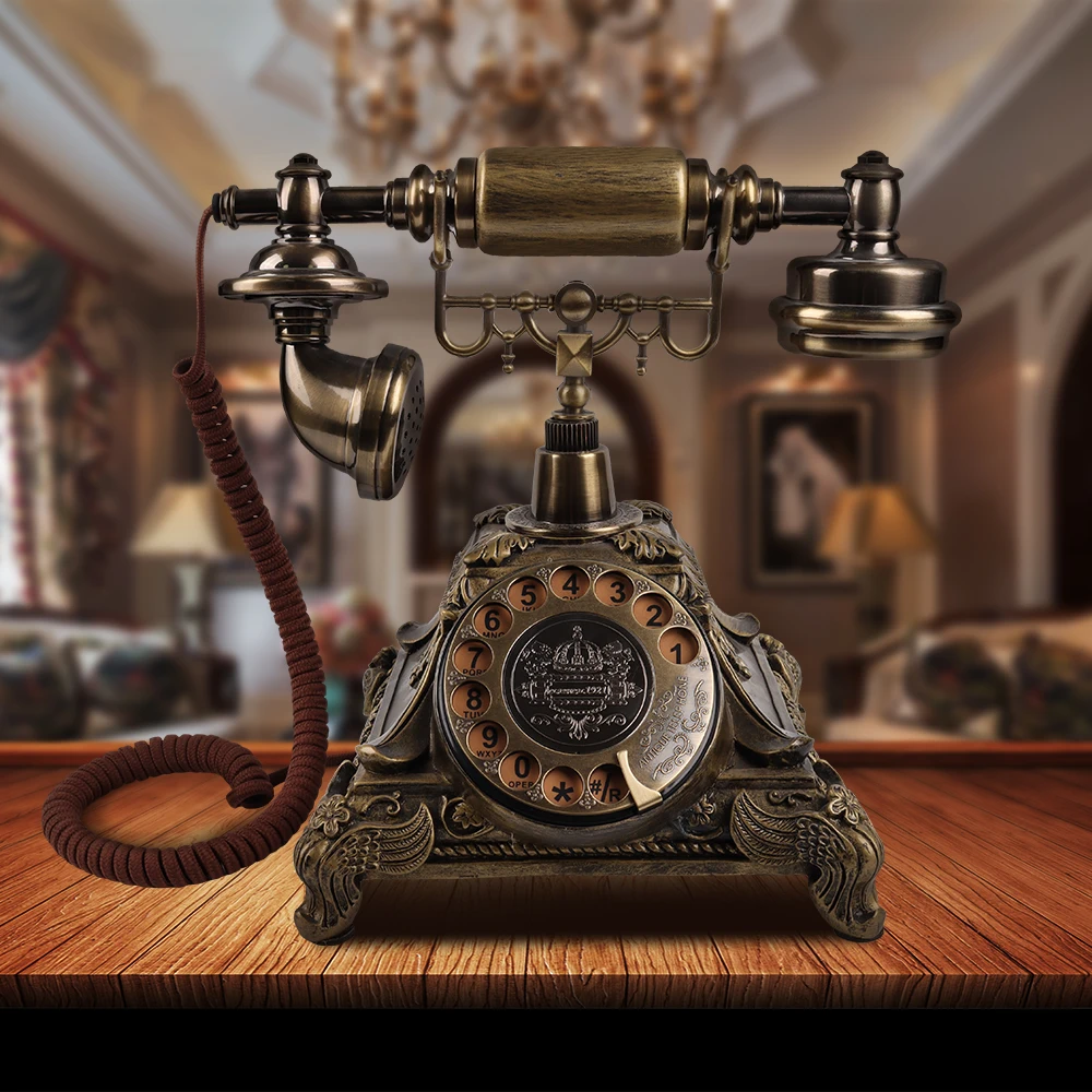 Wholesale New Arrival Vintage White Chrome Bronze Gold Telephone