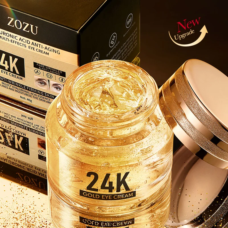 Private Label Eye Cream for Dark Circles and Puffiness OEM ZOZU Anti Wrinkles Collagen 24k Gold Eye Cream