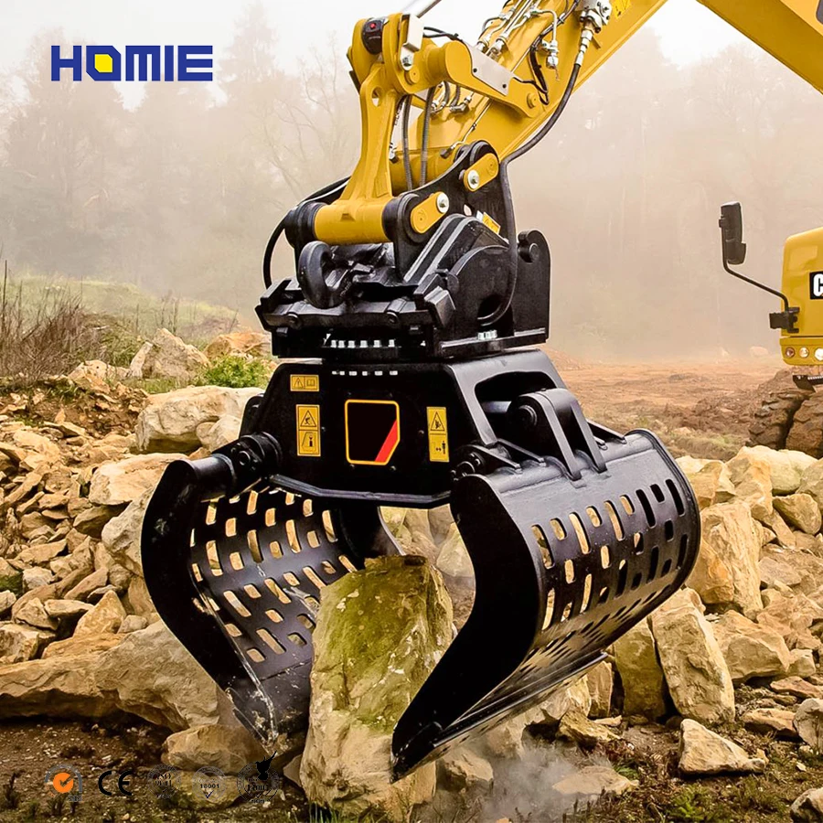 High Quality Excavator Attachment Rotary Gripper Hydraulic Demolition Grapple Sorting Grab for 3-5ton Excavator