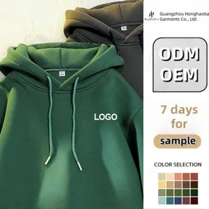 Custom High Quality 500 GSM Cotton Thick Blank Plain Heavyweight Oversized Hoodies Unisex Custom Logo Men's France Terry Hoodie