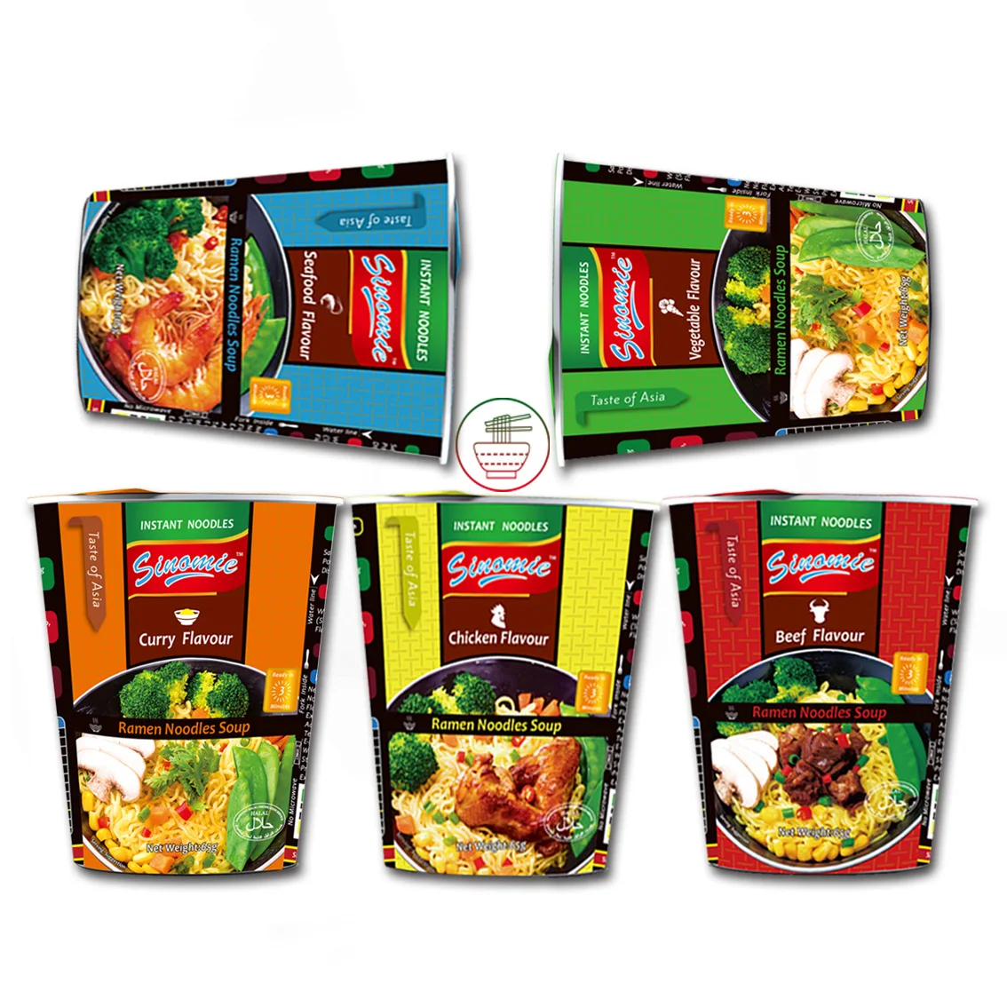 Private Label HALAL Factory Wholesale Bulk Instant Cup Instant Noodles