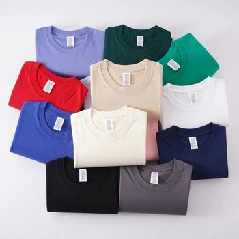 Custom Unisex tshirt High Quality 100% Premium Cotton T-Shirt Customize Printing Logo Men's O-Neck Blank T-Shirt