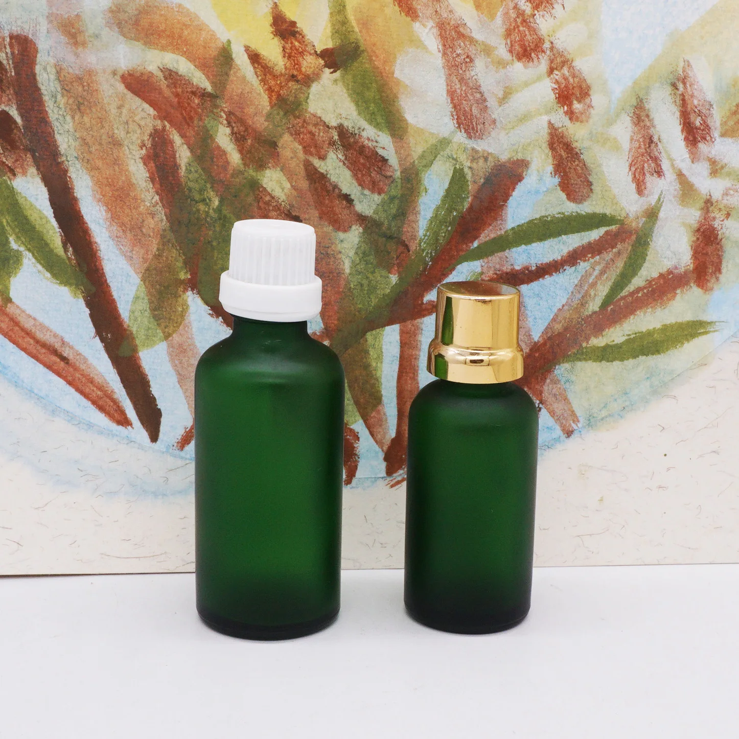30ml 20mlガラスダークグリーンシリンダーヘアオイルボトル4