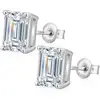 H-Emerald cut silver