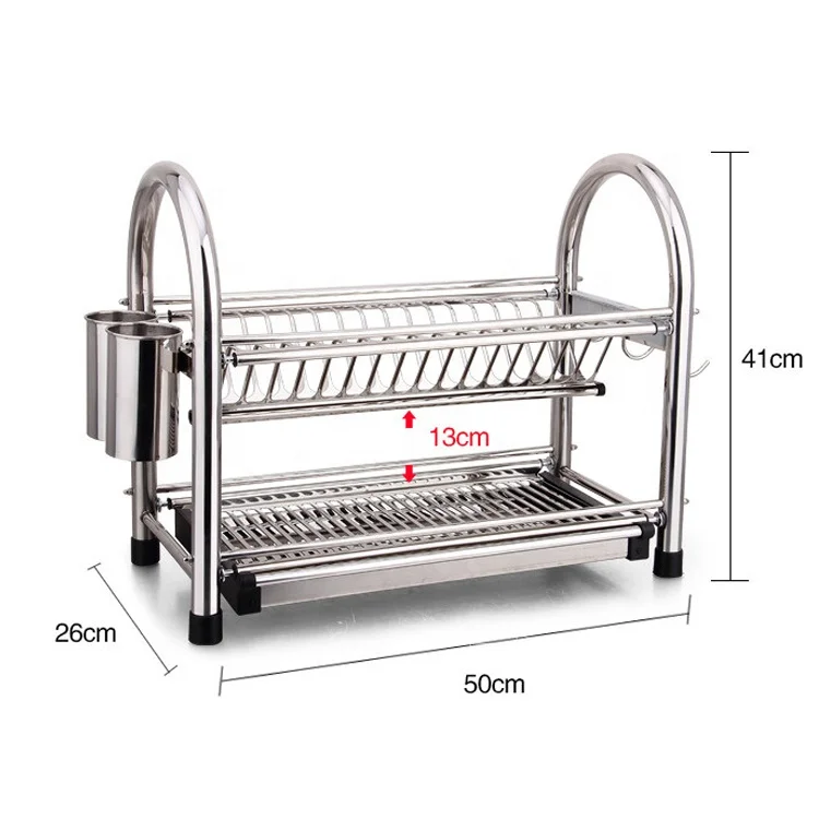 Прочный кухонный Органайзер из нержавеющей стали, сушилка для посуды, стойка для посуды, сушилка для посуды