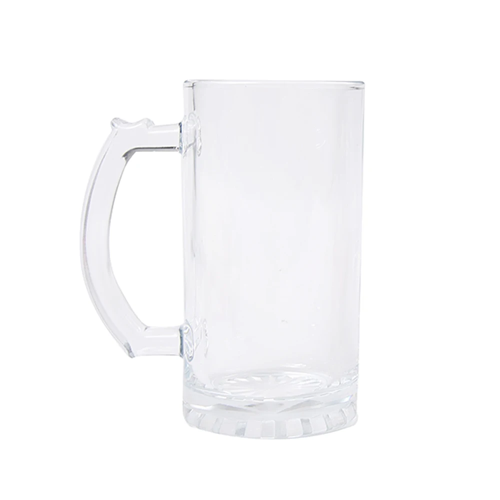 Wholesale 16oz Blank Customized Coated Sublimation Glass Drinking Beer Mug Clear For Heat Press