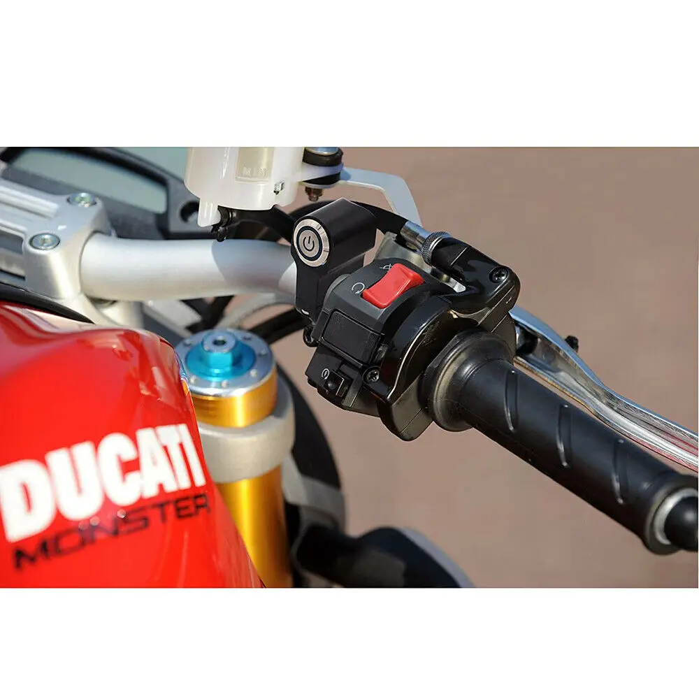 Высококачественная кнопка включения/выключения противотуманных фар для мотоцикла 7/8 дюйма с синим светодиодным индикатором