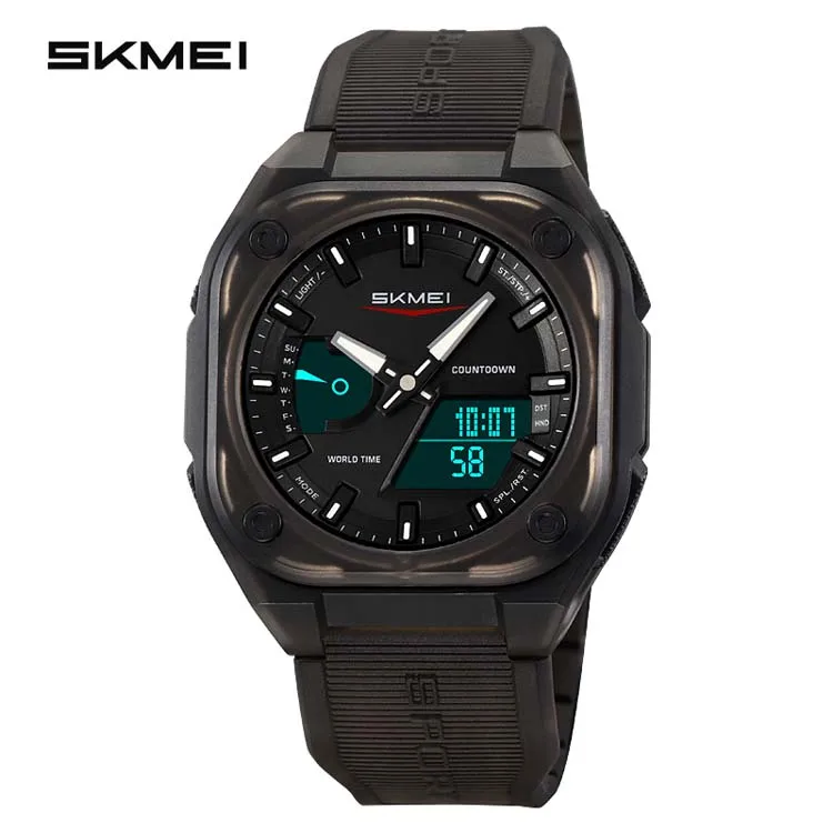 SKMEI Orologio da uomo con cinturino in nylon Expedition Scout orologio al quarzo impermeabile da polso, Z-NERO BIANCO, Digitale