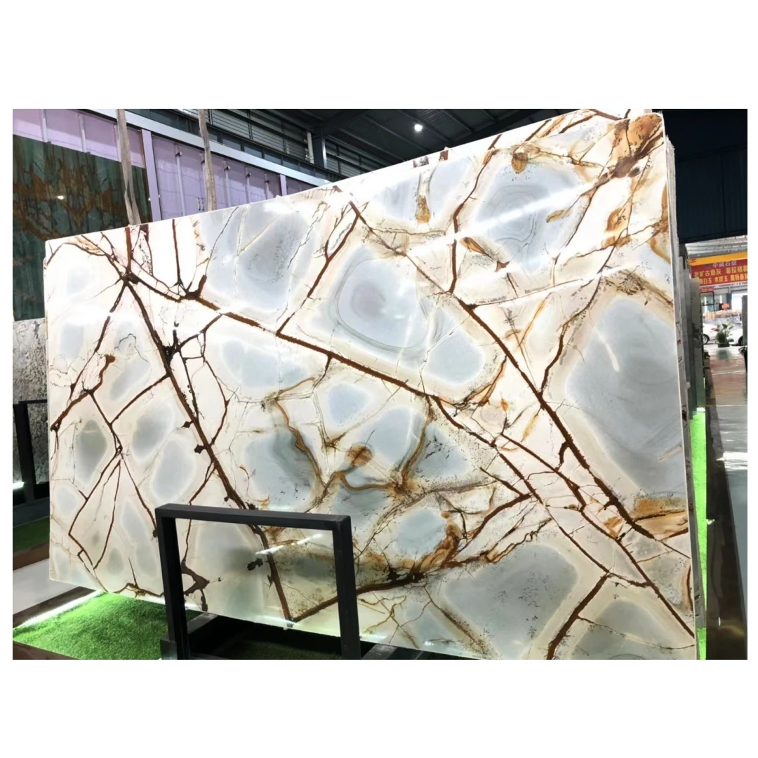 Popular Natural Deep Blue Quartzite Exotic Imperial Blue Roma Impression Quartzite Slab for Interior Decor