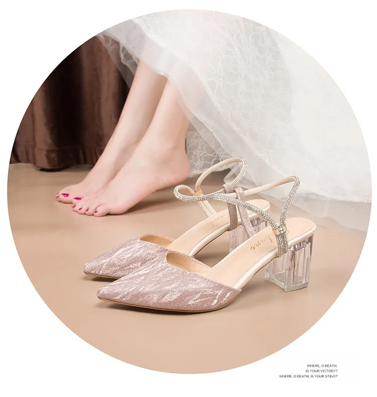 Chanel bridal heels with clear glass heel