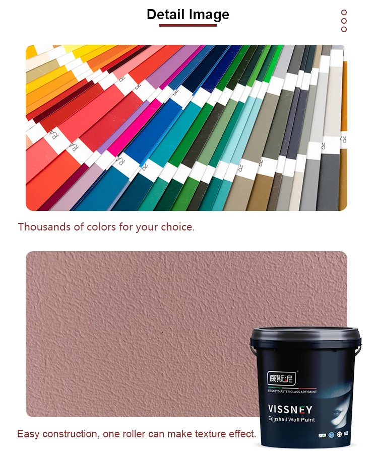 Vissney Foshan Waterproof Paint Eggshell Wall Paint Washable Acrylic