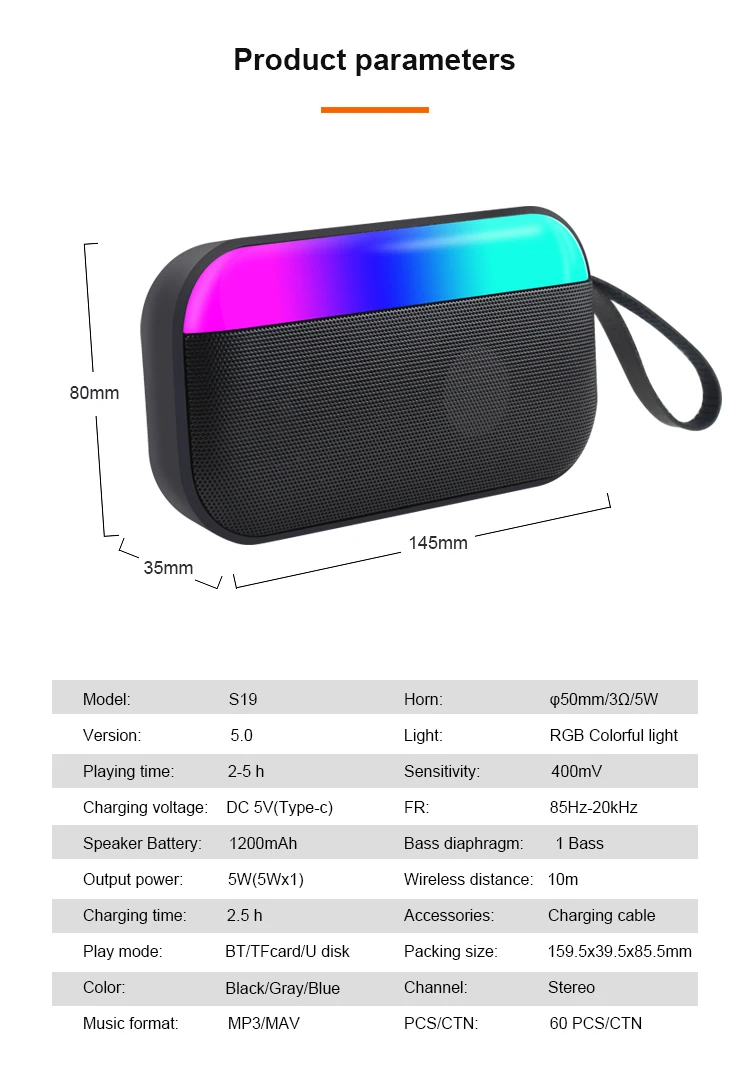 Kisonli S19 Portable Speaker Custom logo Blue Tooth Speakers Mini Radio Speaker