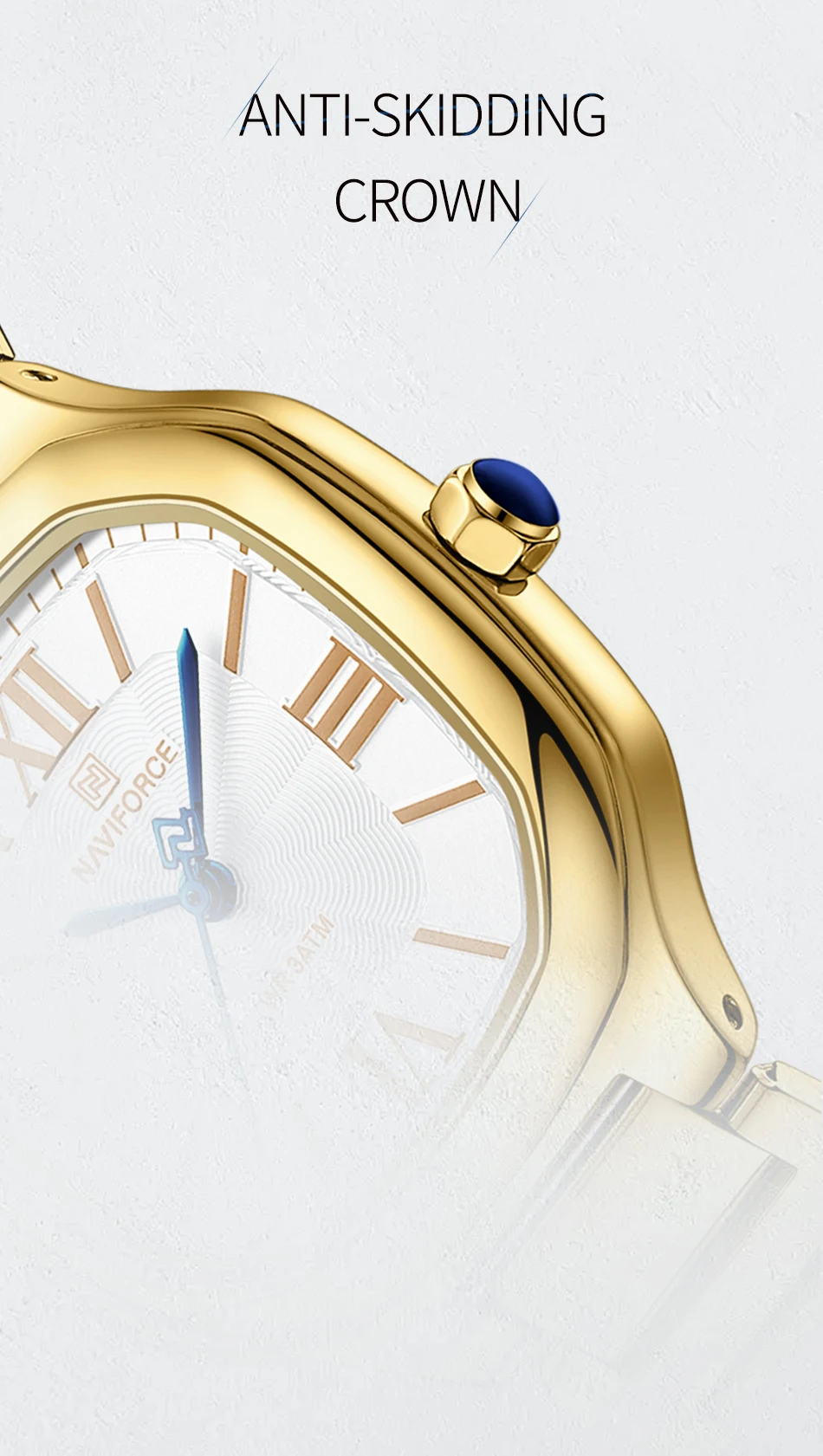 NAVIFORCE 5042 GWG, relojes para mujer, marca de moda, reloj sencillo para  mujer, reloj de pulsera cuadrado de cuarzo resistente al agua de acero