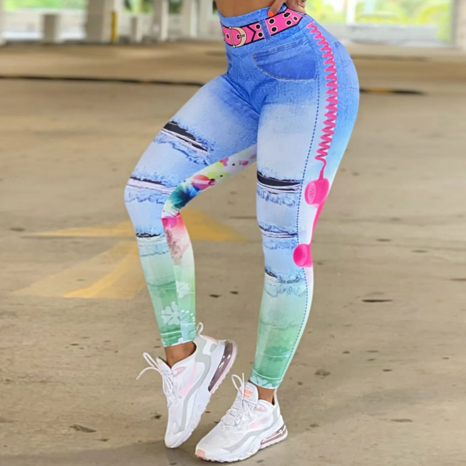 Running Printed Yoga Leggings 